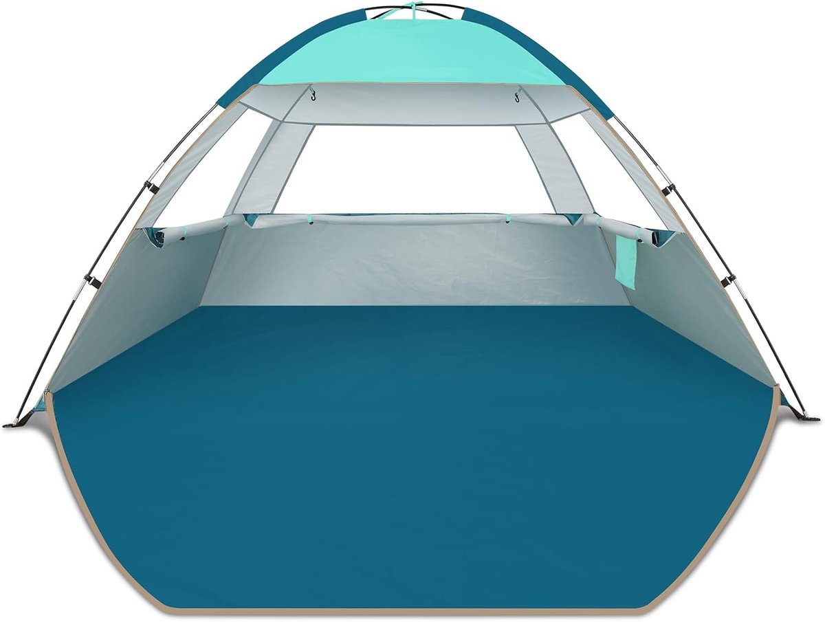 Thijox - Strandtent 3-4 Personen, UPF 50+ Lichtgewicht Familie Zonnetent, Gemakkelijk Op Te Zettten, Ideaal Voor Strand, Kamperen, Vissen en Buitenact
