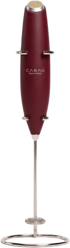 Cabau - Bloom Mixer – Draadloze Elektrische Mini Mixer voor Shakes & Supplementen – Cherry – Dubbele Whisk, Klontvrij Mixen zonder Shakebeker – Incl. Standaard