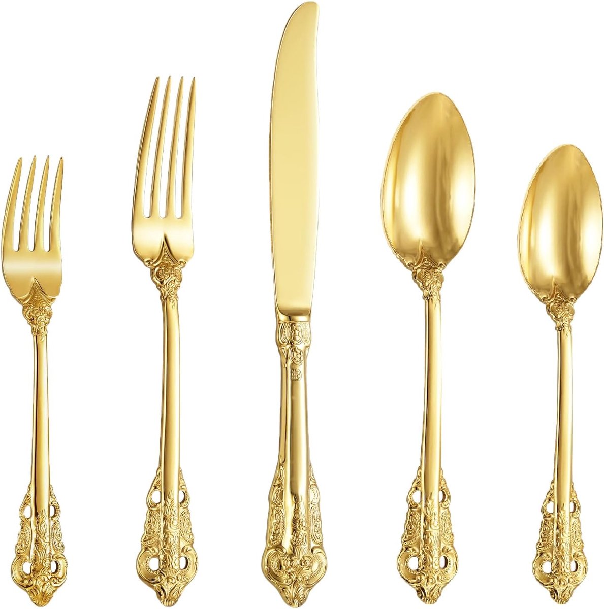 Thijox - Luxe 20-delige barok bestekset van 18/10 roestvrij staal, inclusief vork, lepel, mes in geschenkdoos - Perfect voor feesten, dineren en dagel