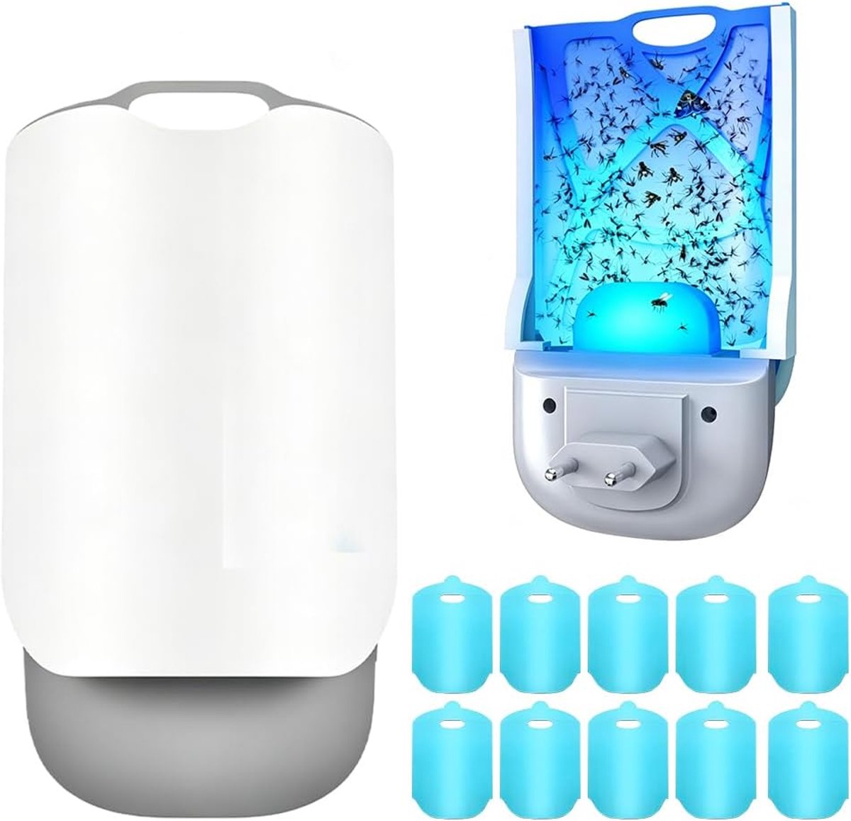 Vliegen- en muggenval voor binnengebruik, stille UV-LED vangunit zonder giftige stoffen, geschikt voor keuken, slaapkamer en kantoor
