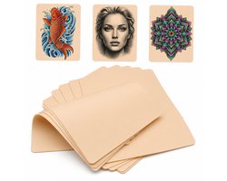 OUYLAF 12 stuks tattoo accessoires - Tatoeagehuid - Tattoo oefenhuid dubbelzijdig - Tattoo set - 15*20cm - tattoo kit - voor beginners en ervaren tattoo-artiesten