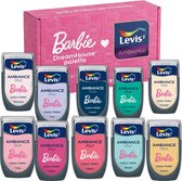 Doos met 10 Levis Ambiance muur verfkleurtesters in Barbie-thema.