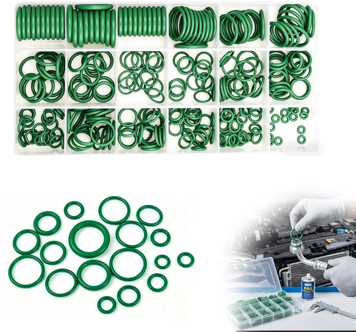 270 Stuks O-Ringen Set met 18 Maten, Silicone Afdichtingen voor Loodgieterswerk, Huishoudapparaten en Pompreparatie