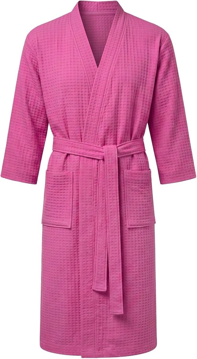 Unisex Wafelbadjassen en Badhanddoeken - Lichtgewicht Douchwrap, Spa Robe en Huiskleed met Zakjes voor Thuis en Hotelgebruik