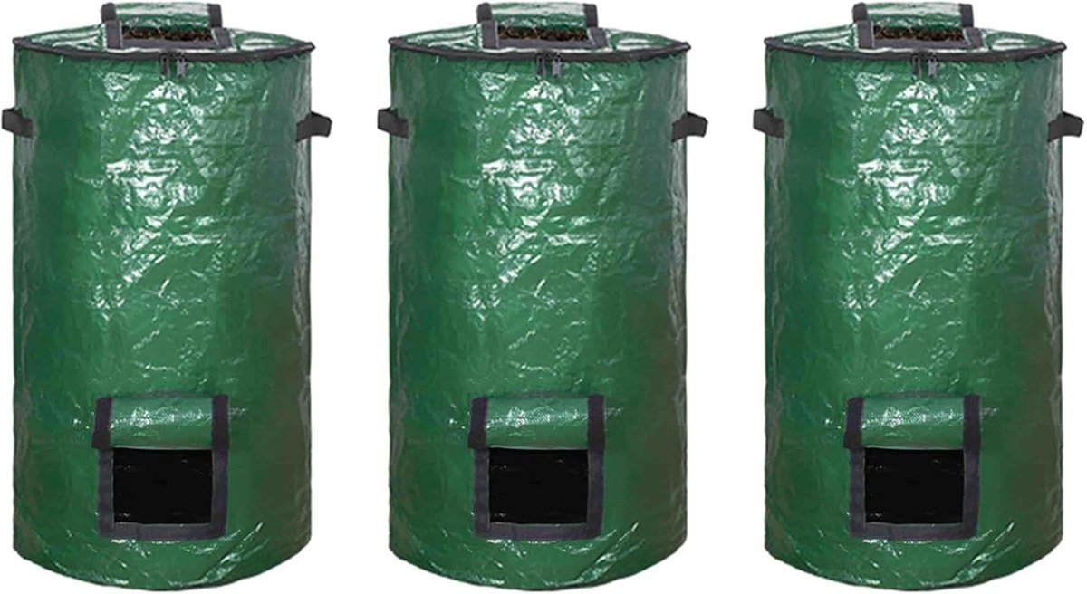 Compostbakzakken - Tuinafvalzakken - Composteren Organiseren - Snelle Fermentatie - 3 stuks - Groen