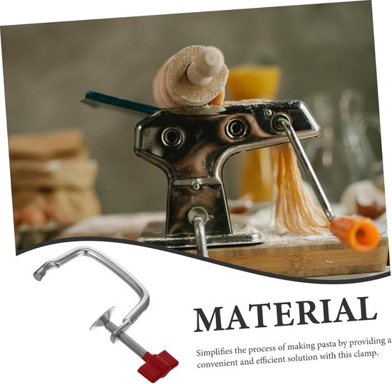 Pastamaker Accessoire - Deegklem - Zelf Pasta Maken - Robuuste IJzeren Legering - 15.5x6.5x2.8cm - Rood van Pastamaker — afbeelding 3
