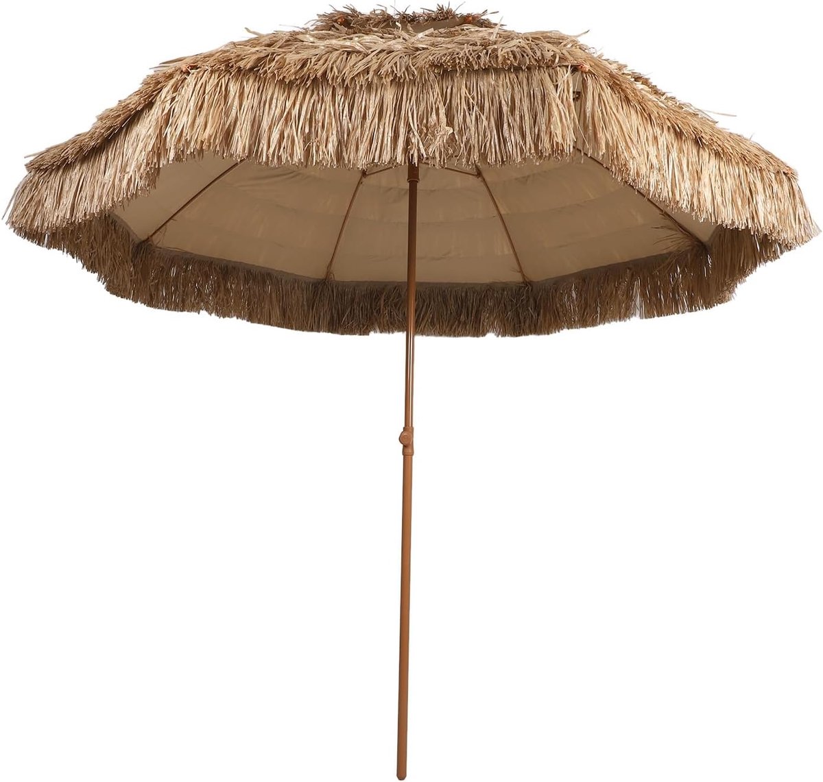 Rieten Parasol - Terras Schaduw - Buiten Ontspannen - UPF 50+ Bescherming - 2.8m Boog - Natuurlijk