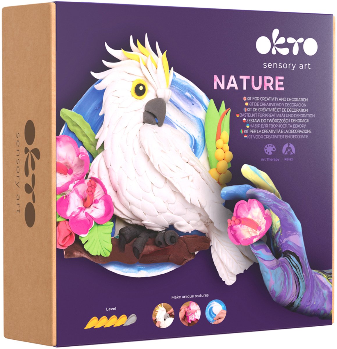 OKTO Sensory Art 3D - Natuur - Kaketoe - Luchtdrogende klei - 14+
