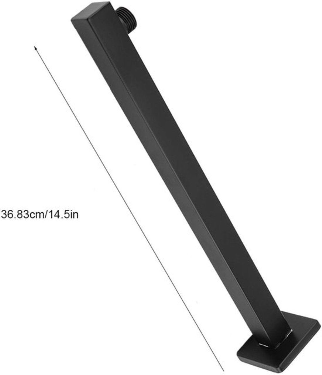 Solidchoice - Dailygoody - Muurbevestigde Douchearm - RVS Kwaliteit - Zwart - 14.5