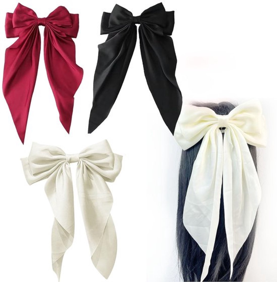 Vt products - Strik Haarclips - Grote Haarspelden - Vintage Haardia's - Effen Kleur