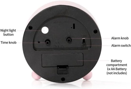 Kinderwekker - Slaaptrainer Groeiwekker - Tijd Leren - Met Verlichting - Compact Ontwerp - Roze — afbeelding 5