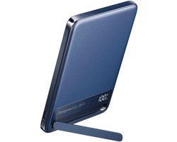 Iniu, Powerbank 5.000 mAh - Geschikt voor MagSafe - MagPro Slim Qi2 15W - Met Standaard & USB-C Kabel, Blauw