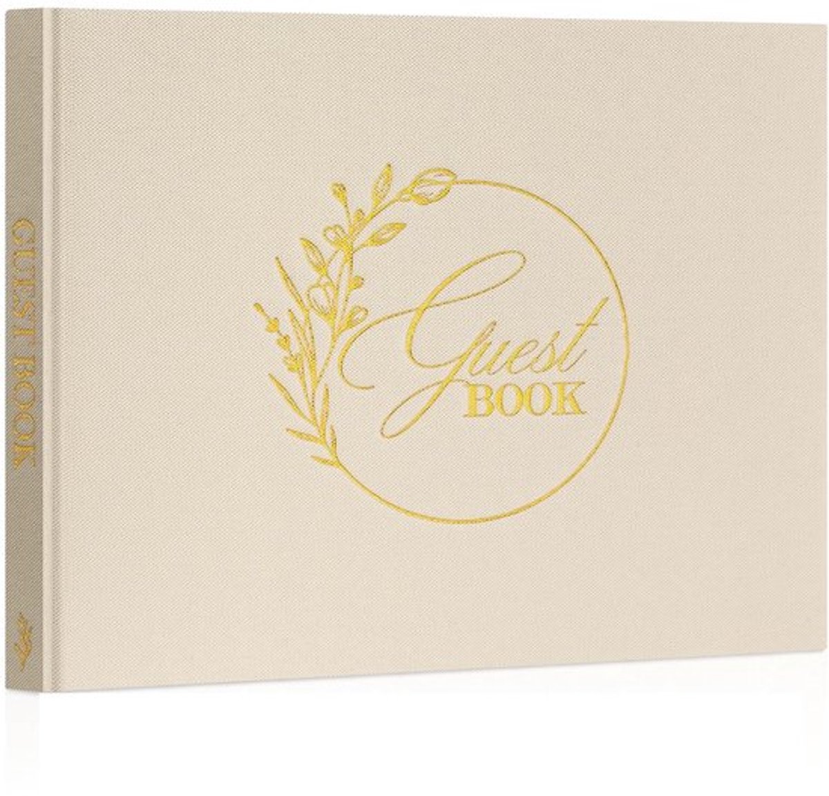 Dailygoods- Gastenboek elegant linnen hardcover - 108 blanco pagina's