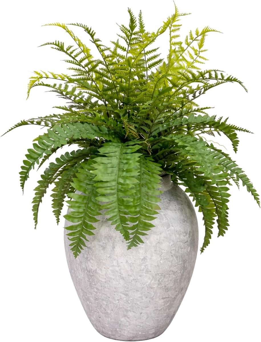 Kunstplant met Vaas - Decoratieve Varen - Woonruimte Aankleden - Onderhoudsvrij Decor - 84 cm Hoog - Groen