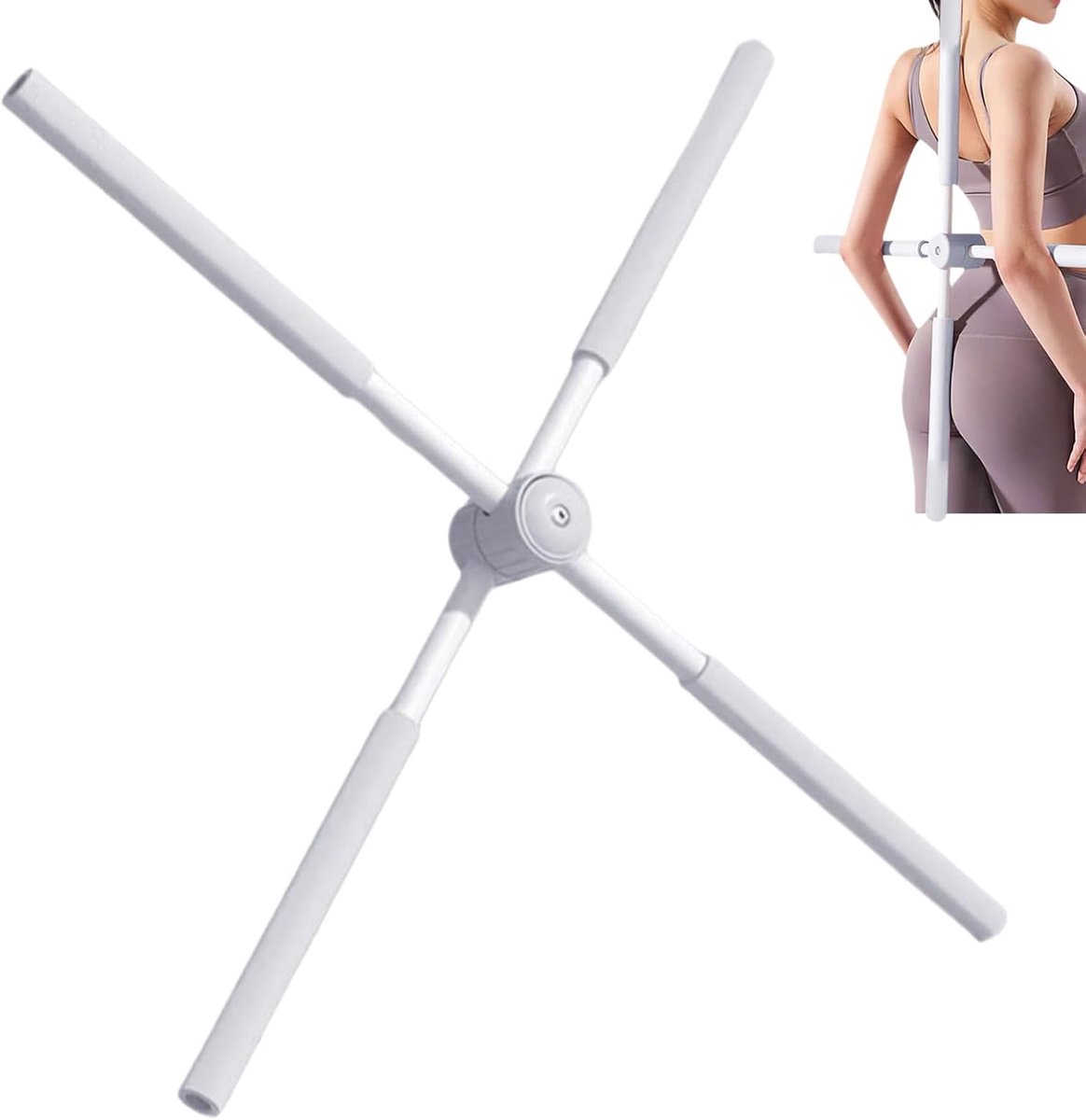 Yoga staaf - Stretch stang - Houding verbeteren - Veelzijdig inzetbaar - 81.5 cm - Beige