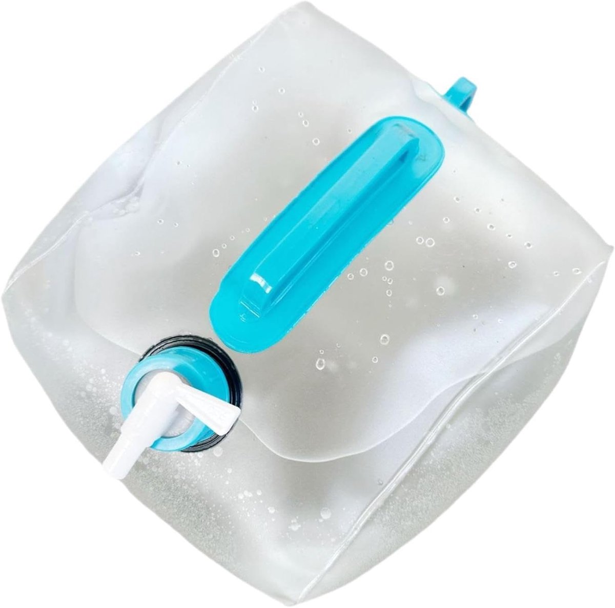 Wateropslagcontainers - Waterzak met kraan - Buitenactiviteiten hydratatie - Vouwt plat op - 10 Liter - Transparant