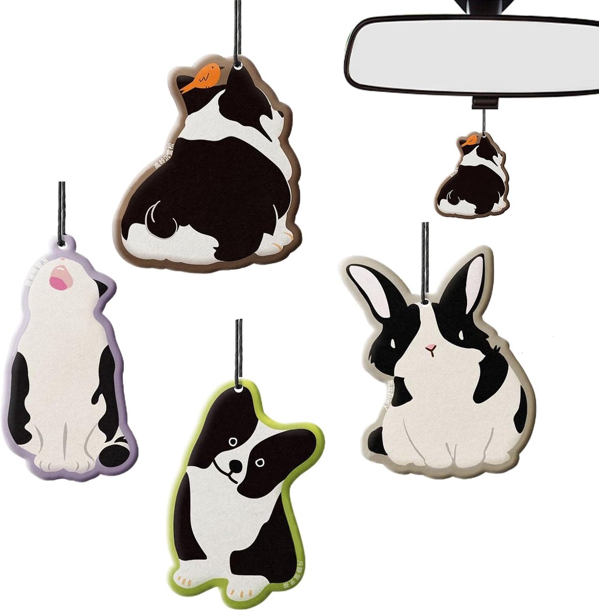 Auto Luchtverfrisser - Geurhanger Set - Auto Interieur - Decoratieve Dierenvorm - 4 Stuks - Divers