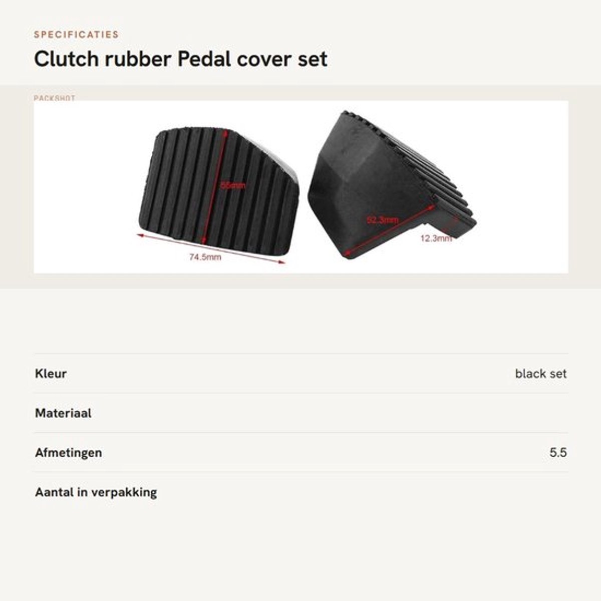 Dailygoods- Koppelingrubber - Rempedaalrubber - Rubbercover - Voor Peugeot/Citroën