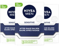 NIVEA Men Aftershave Balsem Sensitive - 3 x 100 ml - Voordeelverpakking