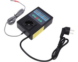 Temperatuurregelaar Digitale Plug - Thermostaat Verwarming - Terrarium Aquarium - Vlamvertragend ABS Materiaal - 15A 3300W - Zwart