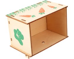 Voerbak Hooiruif - Houten voerbak - Huisdieren voeren - Kantelt niet - N.v.t. - Houtkleur