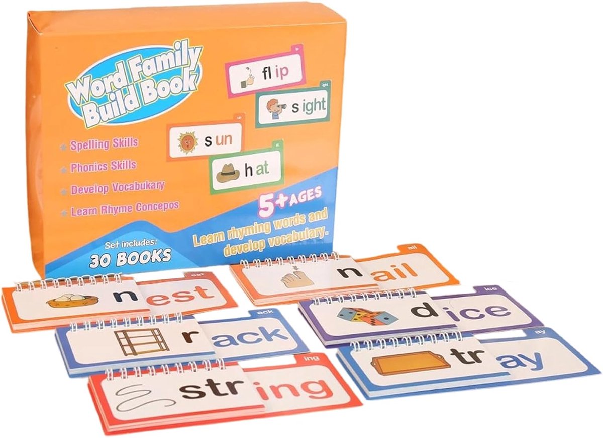Foniek Leerboeken - Letterklank Kaarten - Kleuter Onderwijs - Interactieve Woordbouw - 30 Boeken Set - Meerdere Kleuren