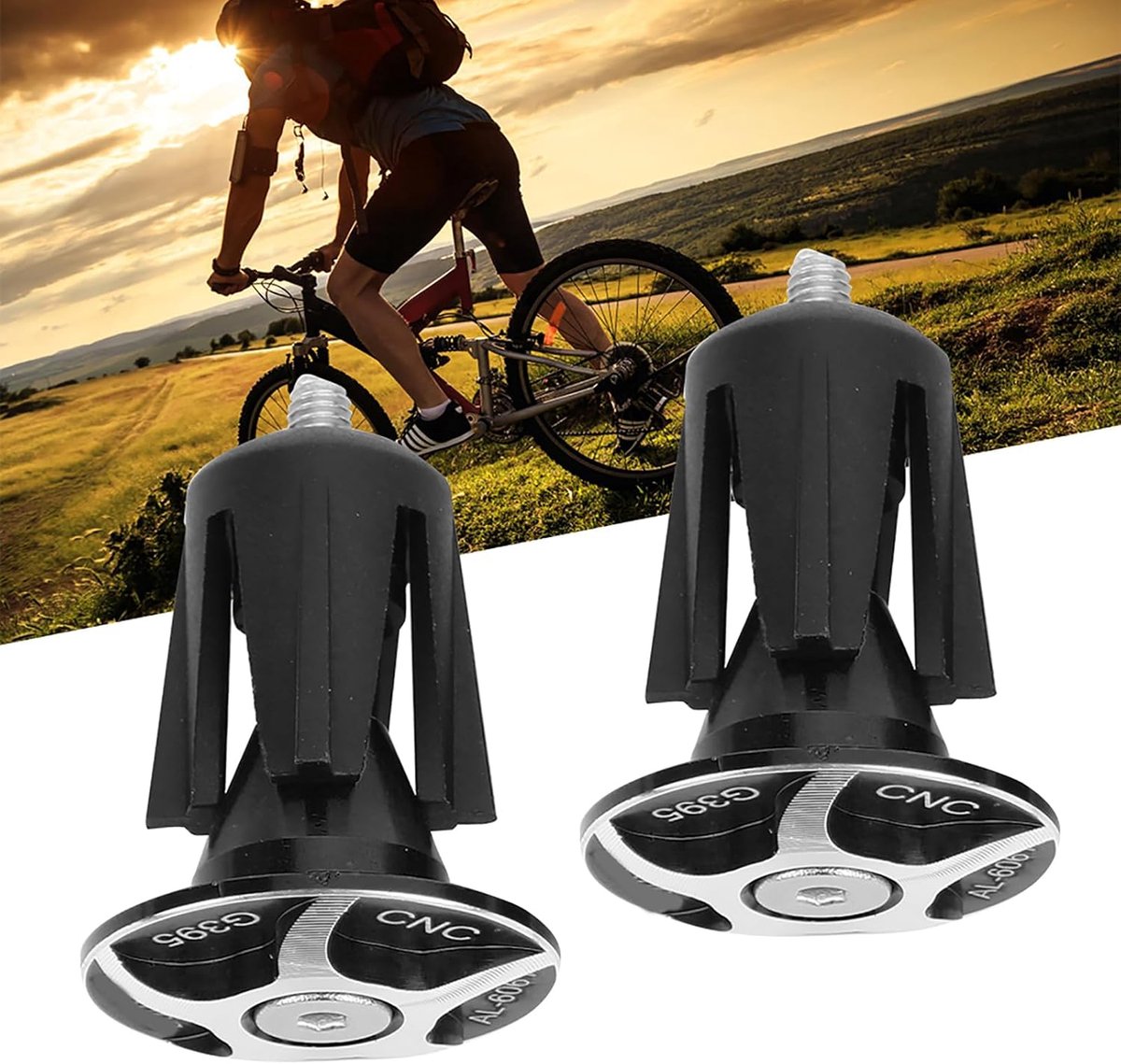 Fietsstuurgreep Eindkappen - Handvat Covers - Buiten Fietsen - Precisie CNC Bewerking - 2 Stuks - Zwart