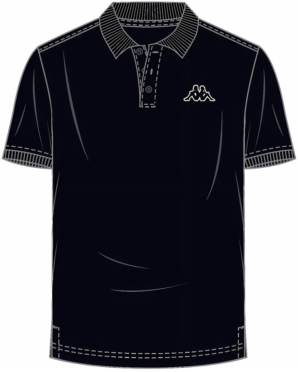 Kappa unisex poloshirt dames heren 303173 Zwart