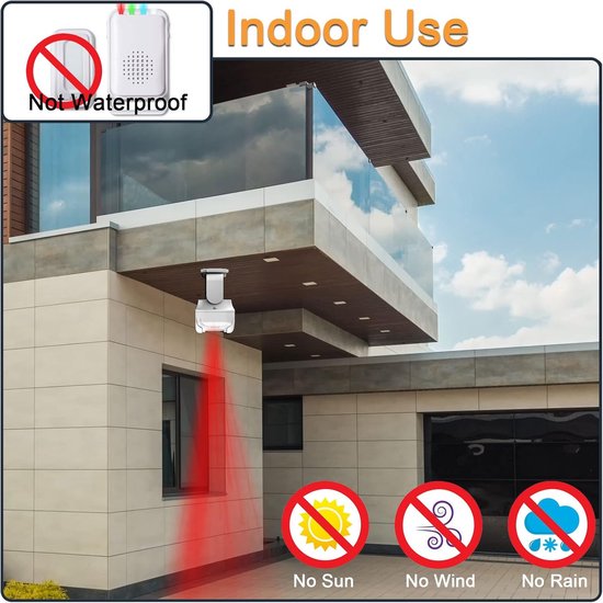 Bewegingssensor Detector Deurbel voor Business Store Entry Alert, Welkom Zoemer Monitor Deurbel Alarm voor Ouderen Thuis (1 Sensor en 2 Ontvanger) — afbeelding 5