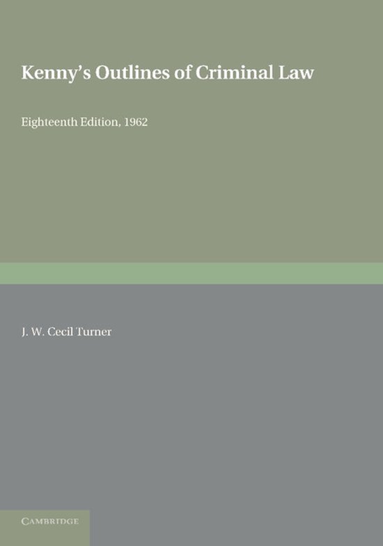 Kenny's Outlines of Criminal Law - cover