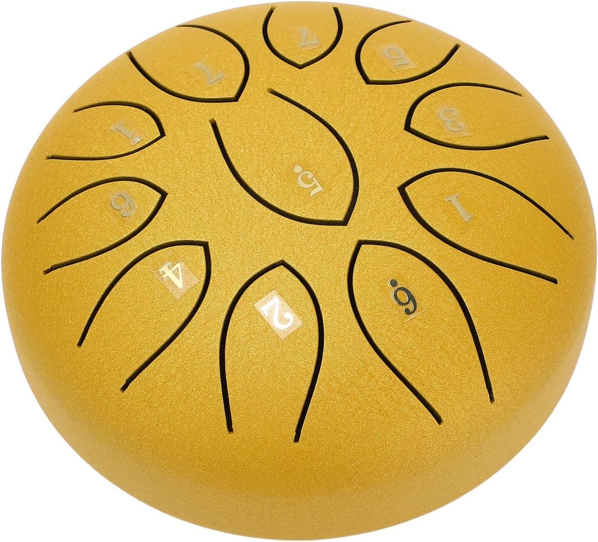 Regentrommel Handpan Drum - Tongdrum Steeldrum - Tuin Ontspanning Muziek - 11 Tonen Koolstofstaal - 6 Inch - Geel