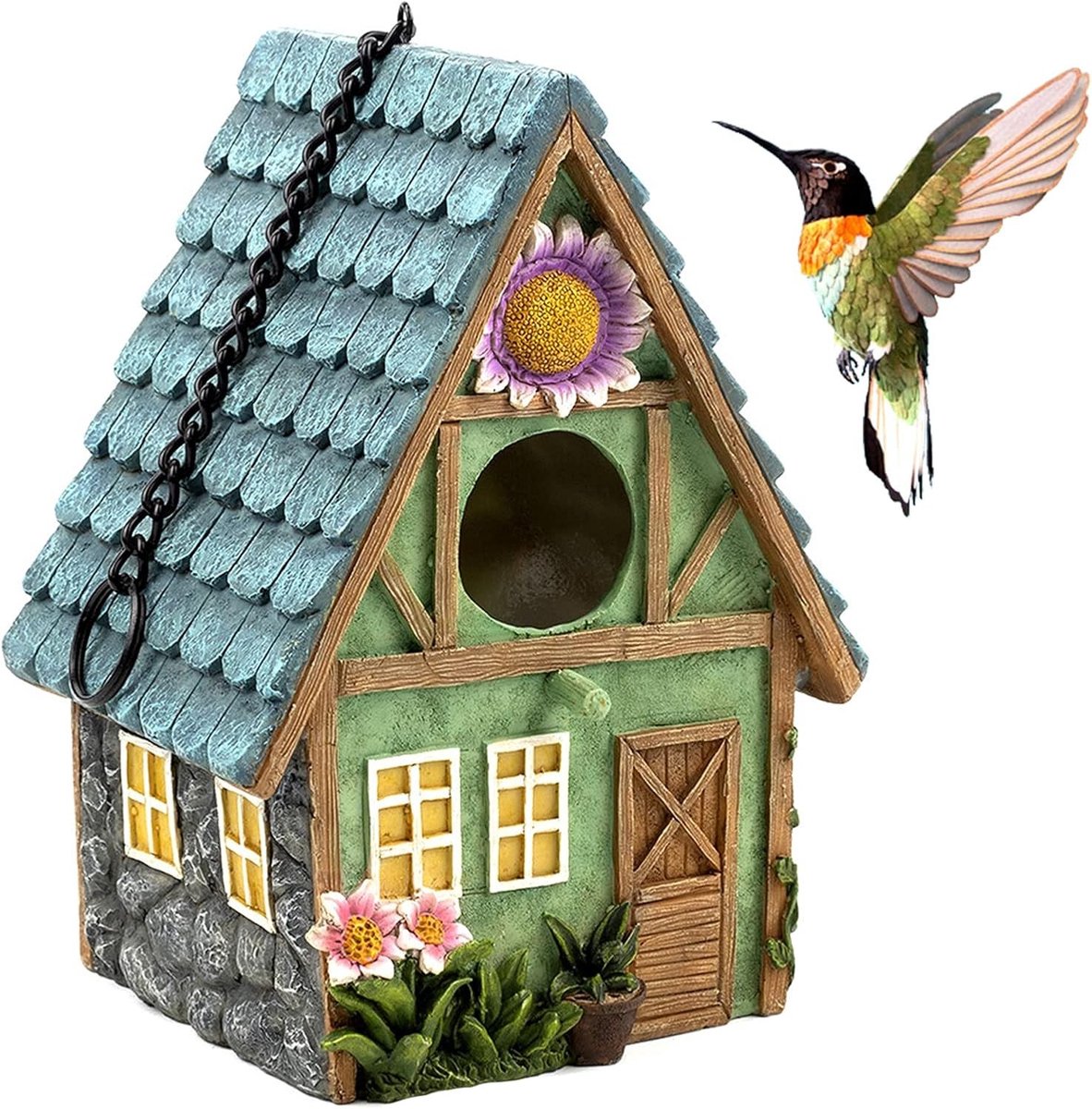 Vogelhuisje - Hout - Decoratief Houten Dak - Voor Binnen en Buiten - Voor Vogels