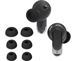 kwmobile 6x cover voor in-ear oortjes geschikt voor JBL Tour Pro 2 - Vervangende oordopjes van siliconen in zwart - 3 maten