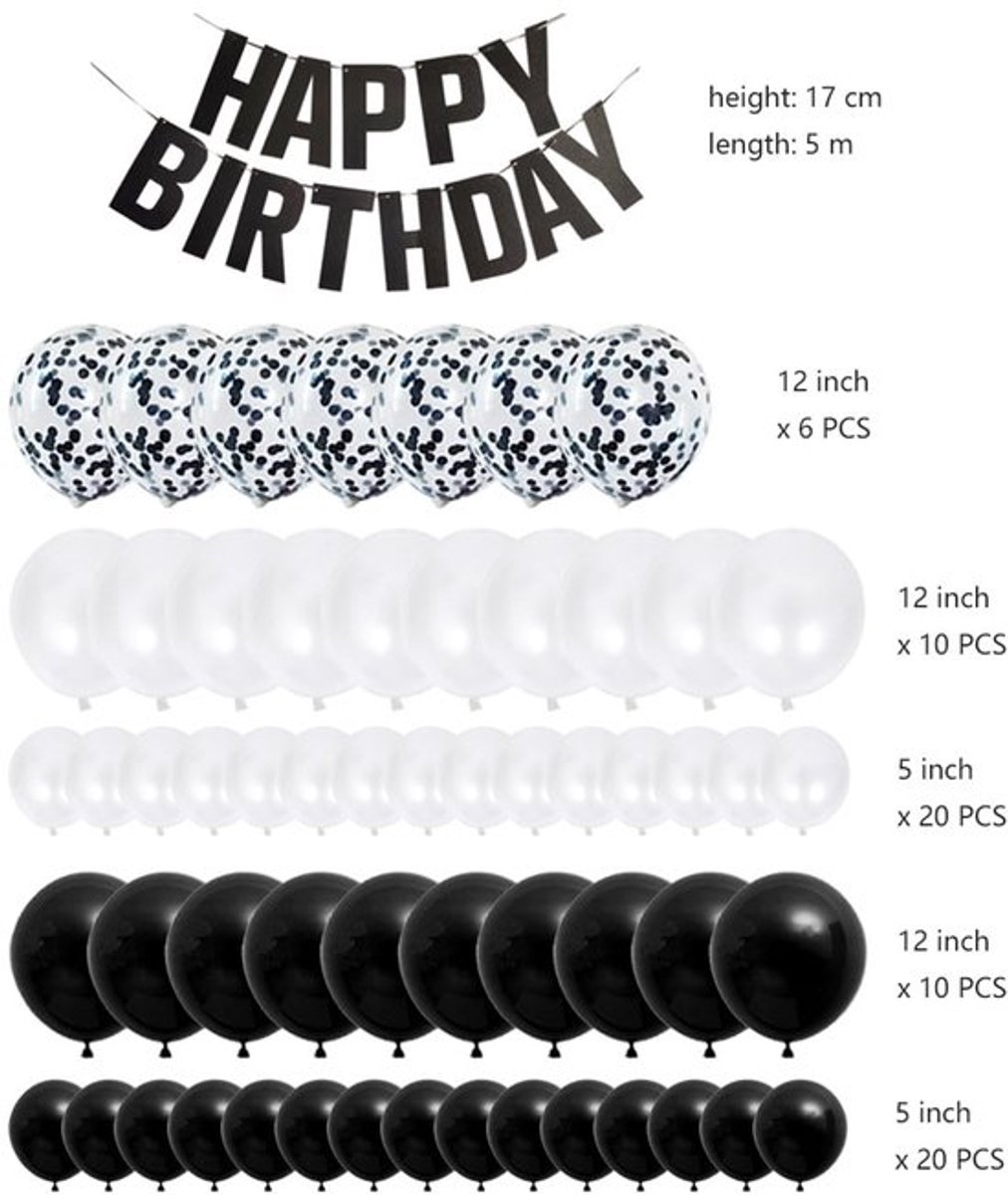 Aladdien - Ballonnen Kit - Feestdecoratie - Compleet Set - Zwart - Verjaardag