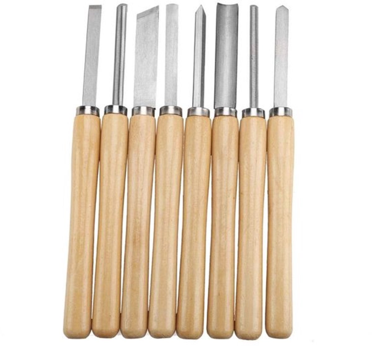 Dailygoods- Beitels 8-delige set - Houtdraaibeitelset - Draaigereedschap
