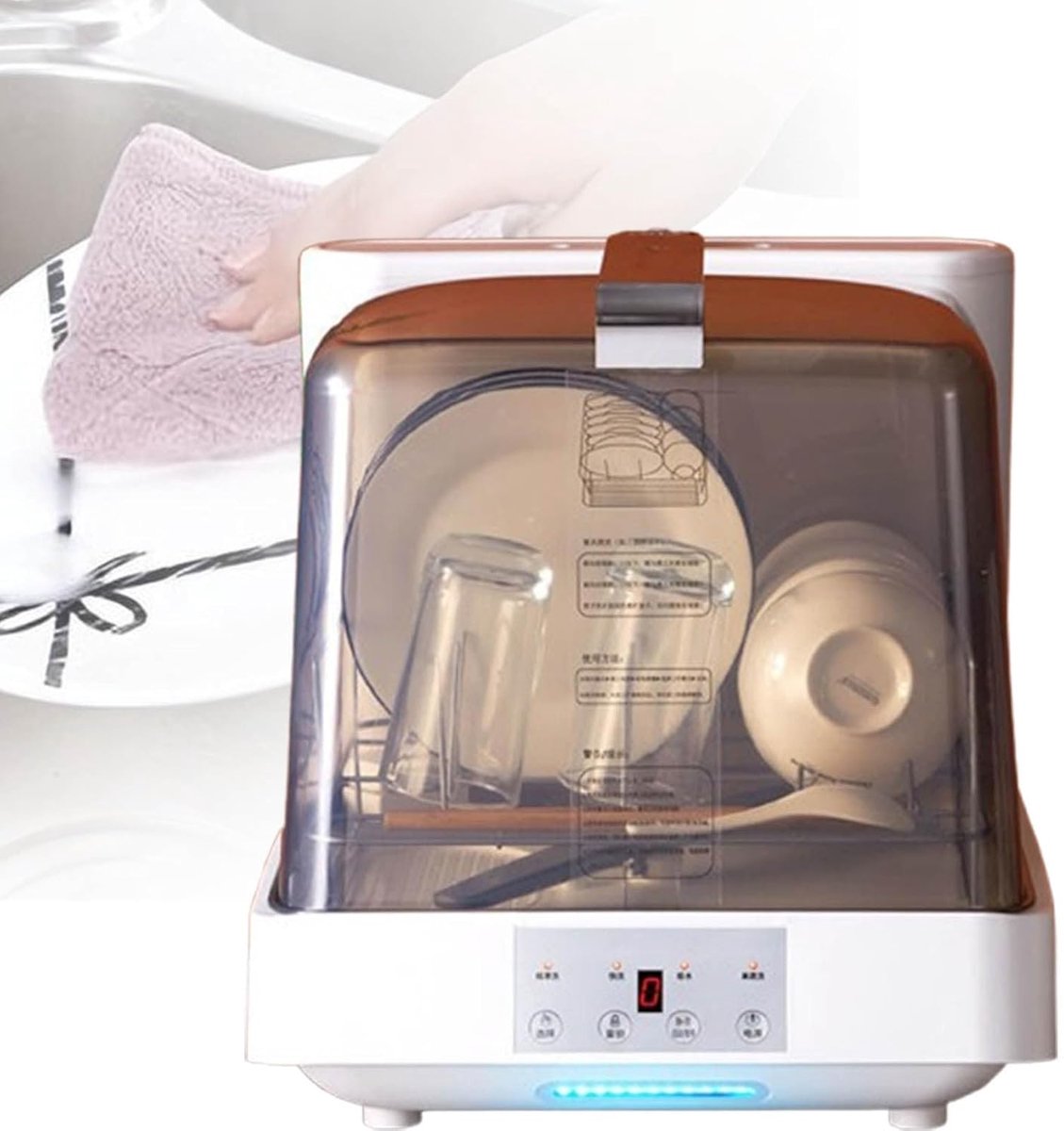 Aanrecht Vaatwasser Mini Afwasmachine Snel Afwassen Ingebouwd Watertank 6 Liter Tank Wit
