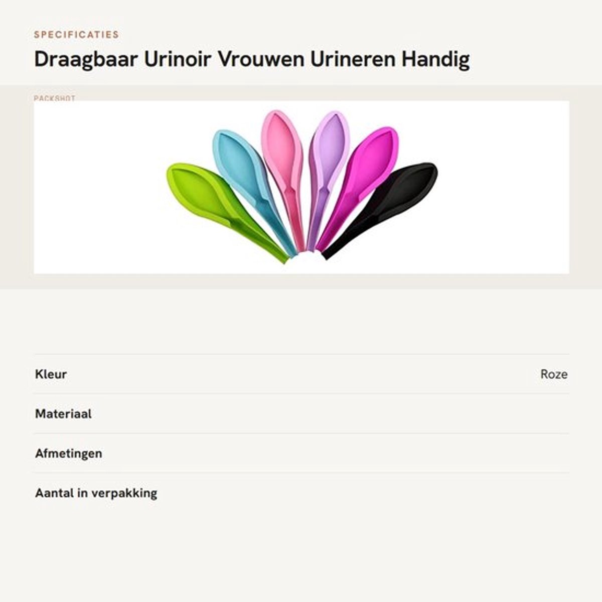Dailygoods- Urinoir Draagbaar - Siliconen Urinoir voor Vrouwen - Handig voor