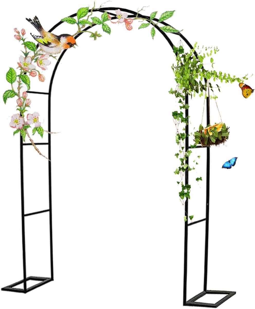 Metalen Tuinboog - Decoratieve Boog - Tuin Decoratie - Weerbestendig Frame - 350 cm - Zwart