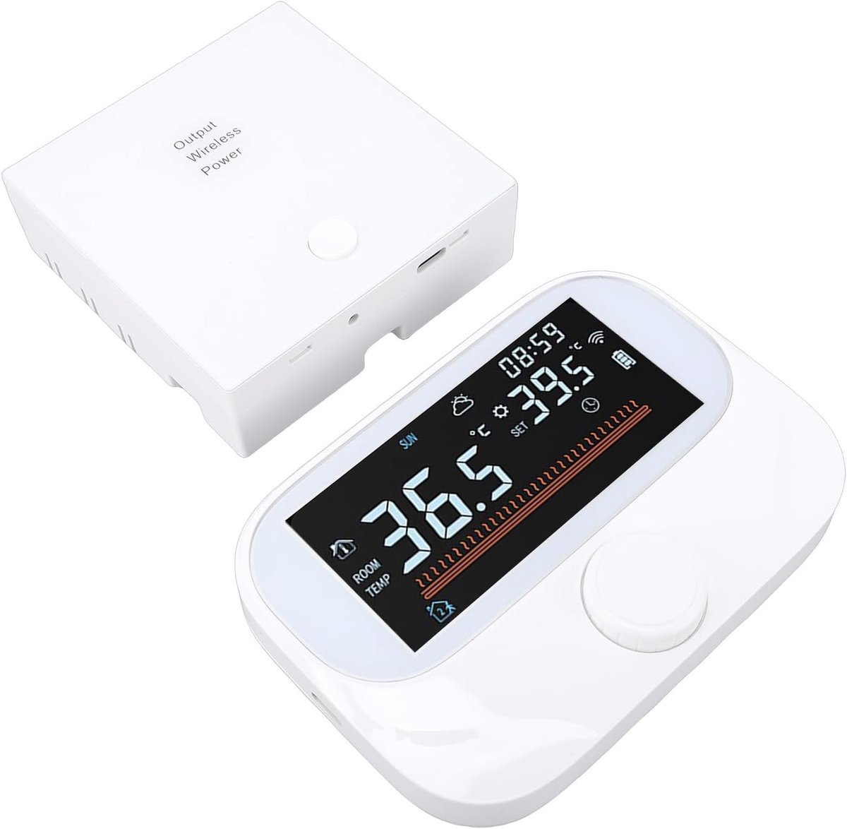 Ketelthermostaat - Kamertemperatuurregelaar - Verwarming Regelen - WiFi RF Bediening - 118 x 86 mm - Wit