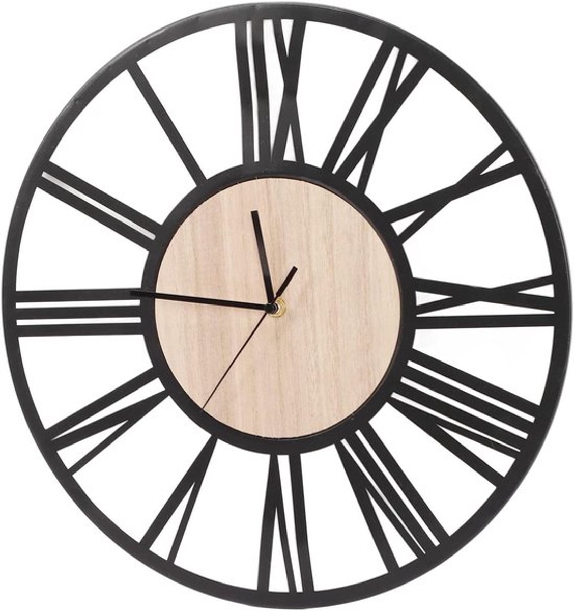 Creatieve wandklok Allecto Plus met uniek houtnerf-design