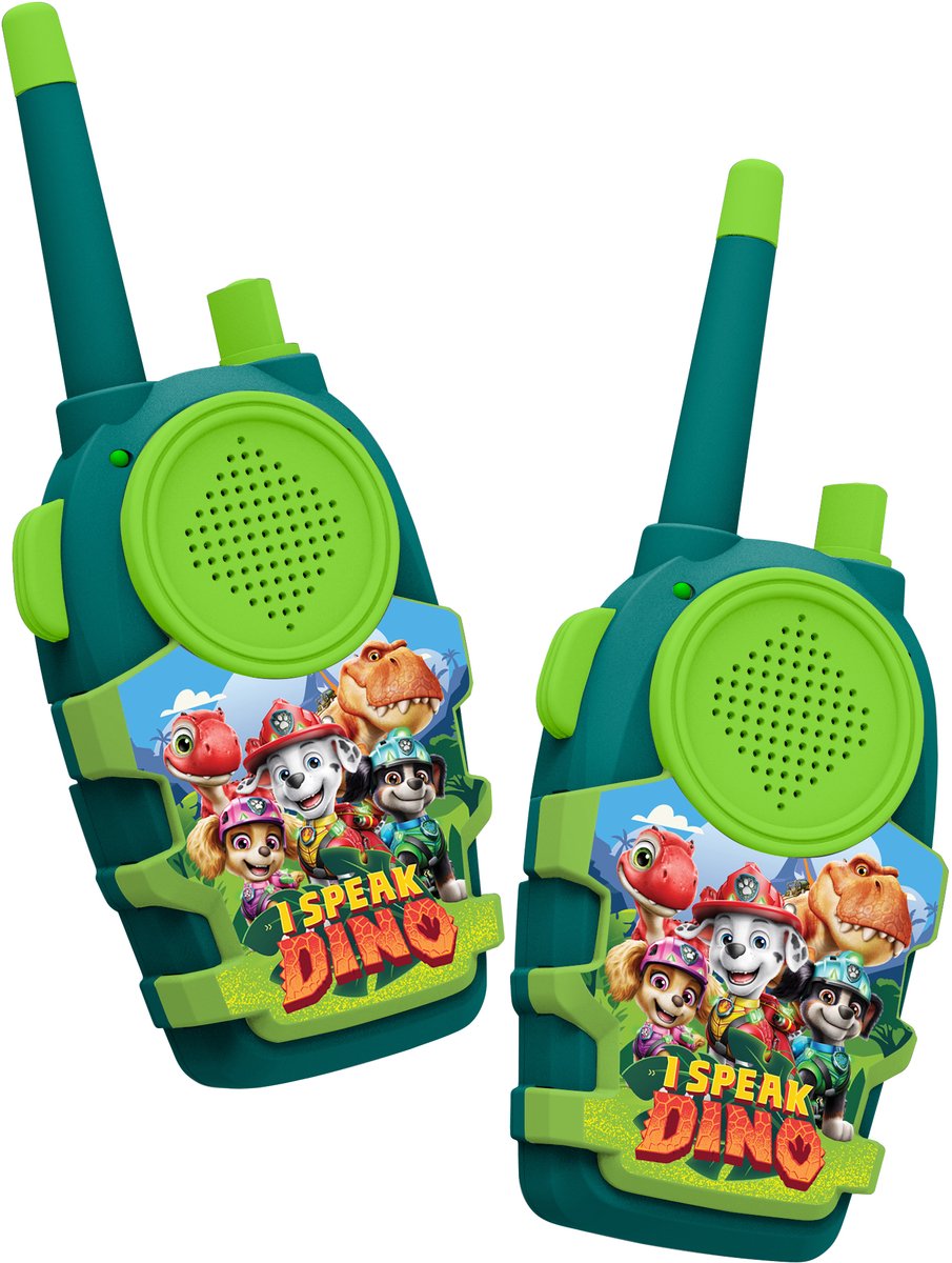 Paw Patrol - Dino - walkie talkie set - eenvoudige bediening - 150m bereik - werkt op batterijen