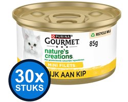 30x Gourmet - Nature's Creations Mini Filets Kip - Kattenvoer Natvoer - 85g