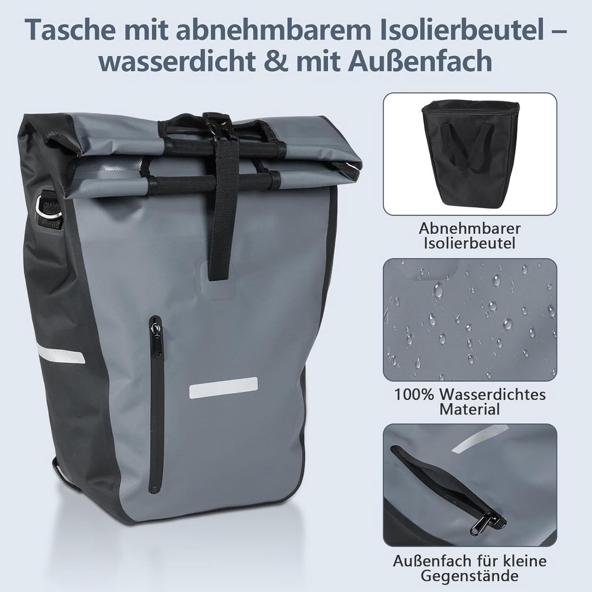 Fietstas voor bagagedrager - Waterdicht - 22-28 liter - Fietstas met Uitneembare Koeltas - Voor Fietsers
