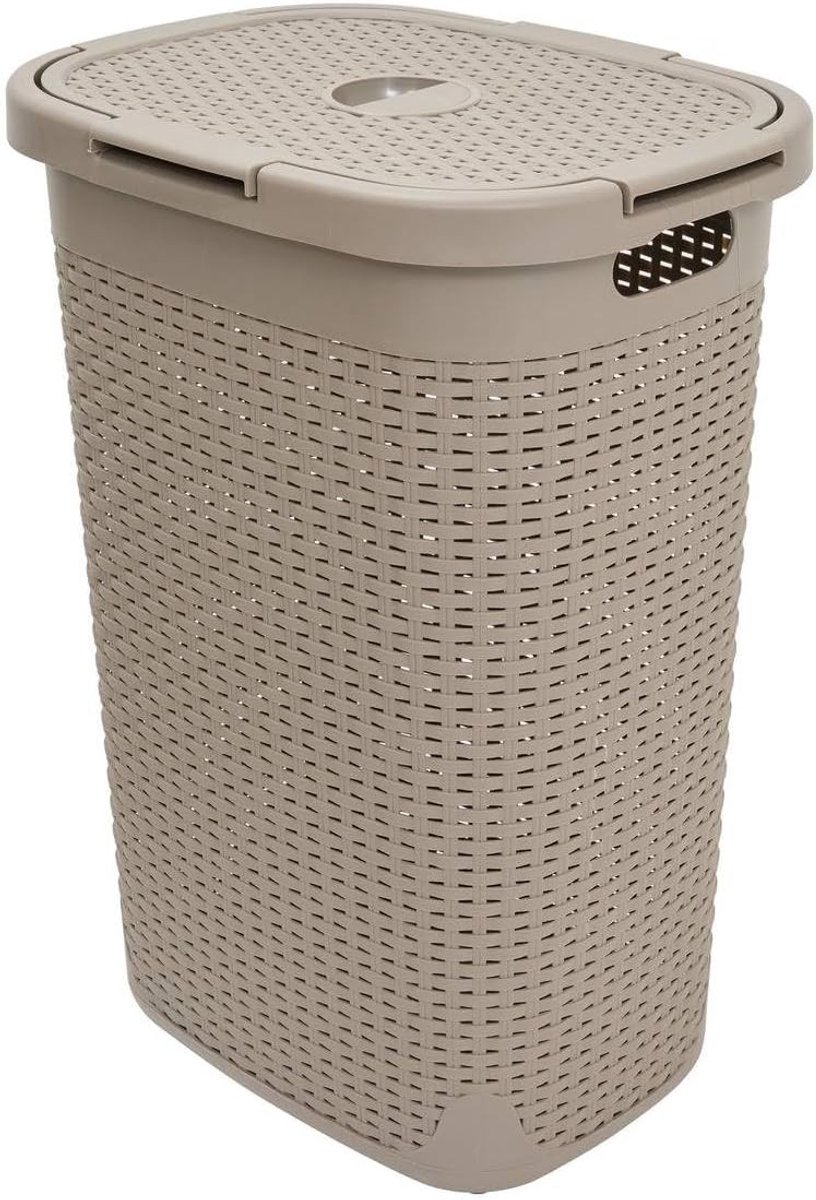 Afvalbak - Beige - 60 liter - Rotan - Voor Thuis