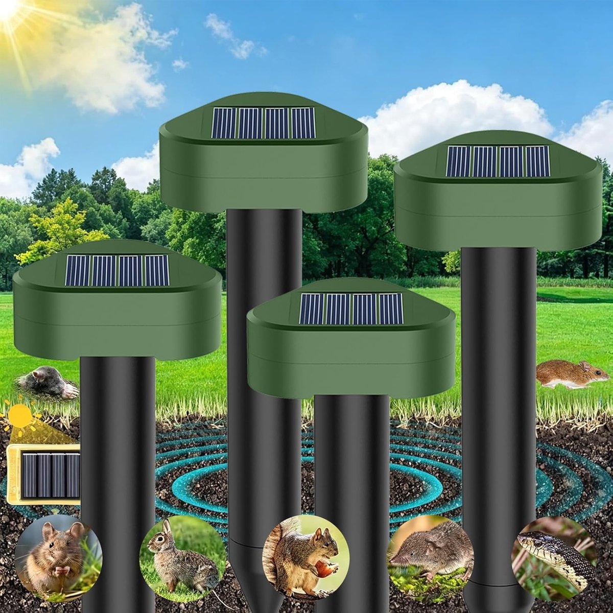 Ultrasone Mollenverjager - Zonne-energie - Voor Gazons in de Tuin