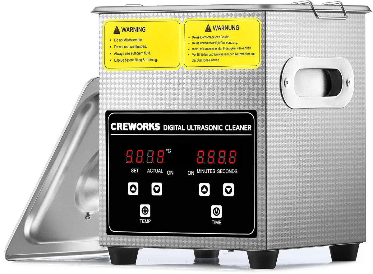 Ultrasoon Reiniger 2 L – 40 kHz – 60 W – Verwarming tot 80°C – Digitale Timer – RVS