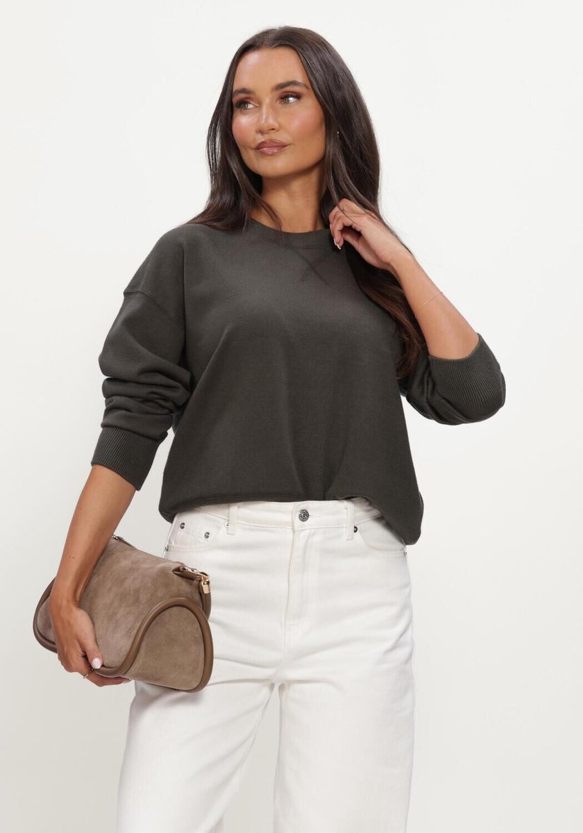 WITHBLACK Wblmargot Ls Pullover Truien & vesten Dames - Sweater - Hoodie - Vest- Donkergroen - Maat L