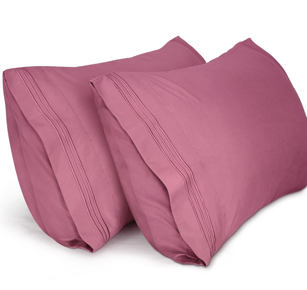 2-pack Kussenhoezen 40 x 60 cm, Zachte Microfiber, Hotelsluiting (Mauve Rosa)