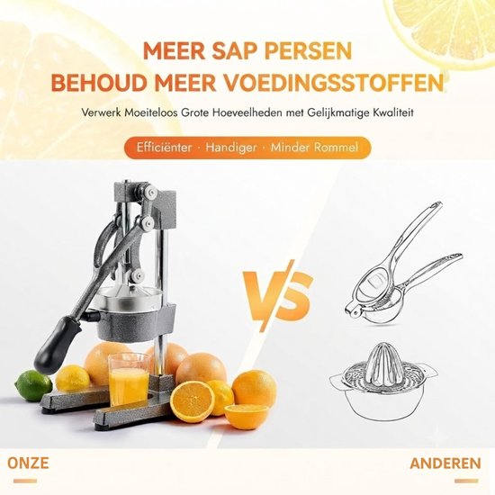 Lìon® Citruspers -Lever Professionele Citroenpers - Handmatige Citruspers - Grijs - 23cm x 18cm x 39cm van Lion — afbeelding 3