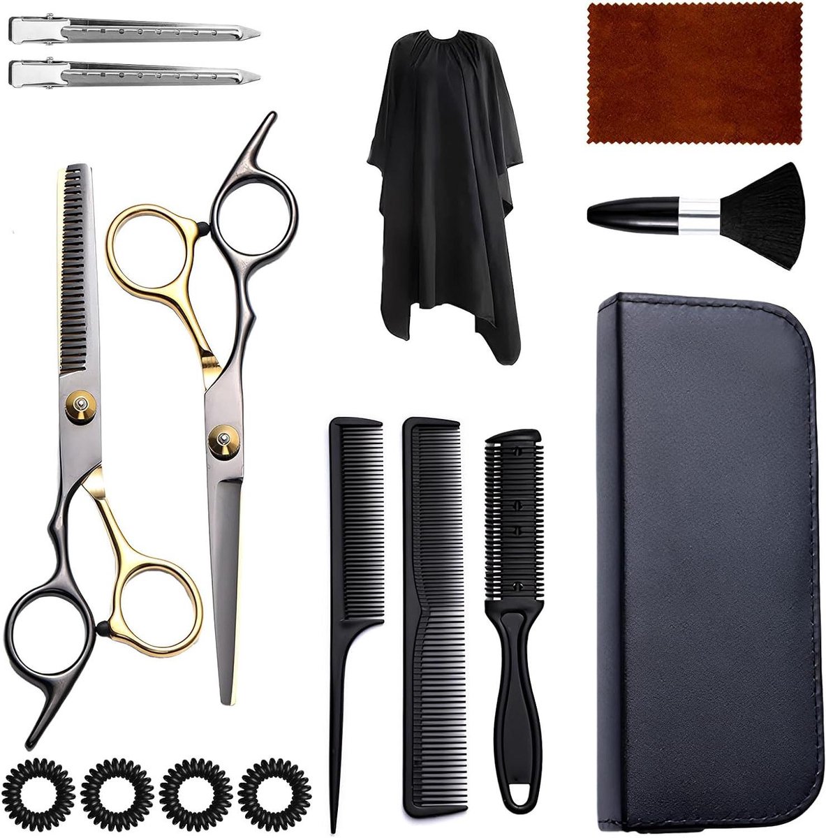 Professionele Schaar Set - Kappersscharen Set - Haar Knippen - 440C Roestvrij Staal - 15 Stuks - Zilver